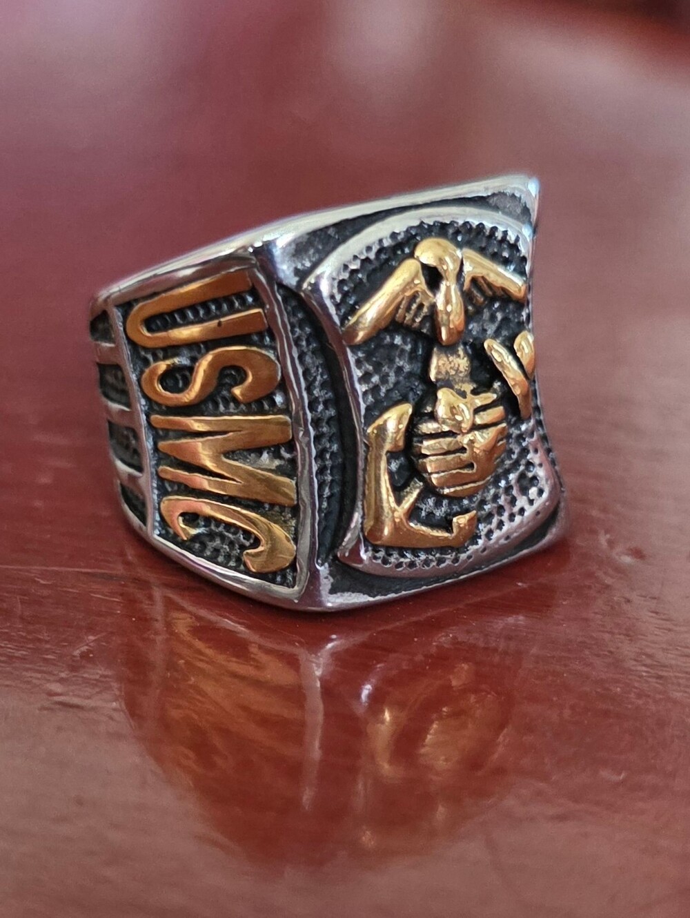 New Stainless Steel USMC Marine Corps Ring Size 7 To 15 In 3 Colors
